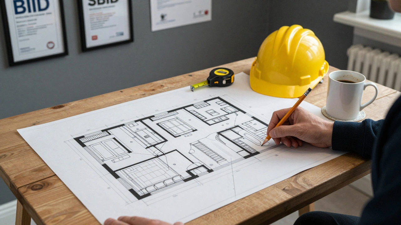 Technical floor plan showing modified doorways and hidden storage in a Victorian terrace kitchen.
